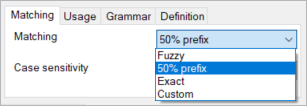 Term matching options.