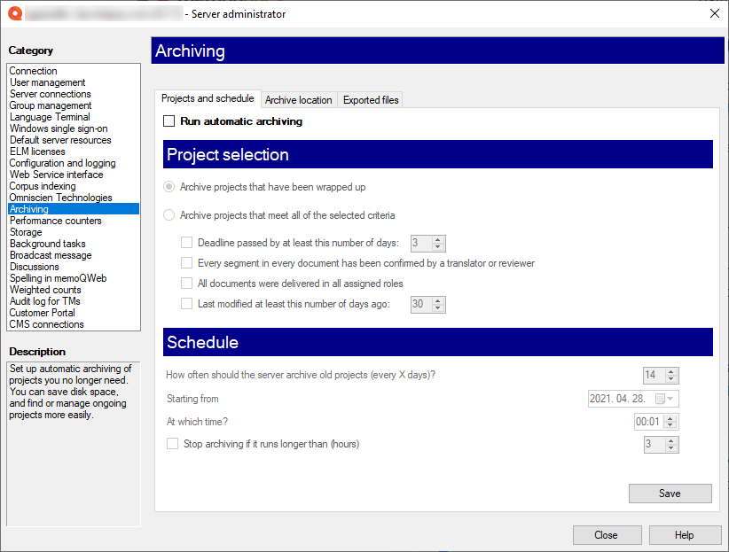 server-administrator-archiving-settings