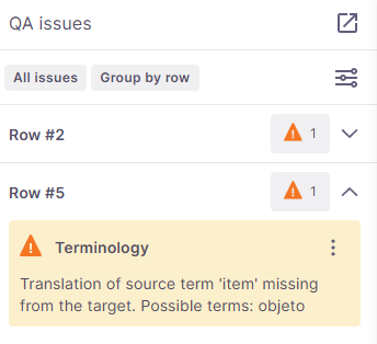 QA issues part of the interface.
