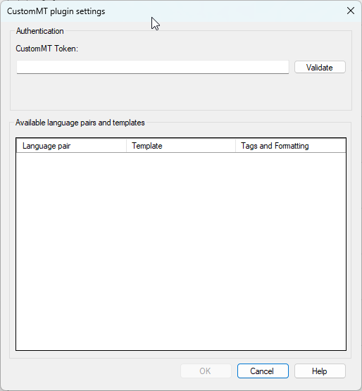 Fenêtre contextuelle DeepL pour insérer la clé d’authentification, choisir les options de formalité, de mise en forme et de glossaire.