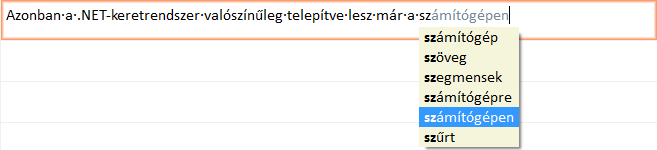 Suggestions de traduction affichées après que l’utilisateur a saisi des lettres ou des chiffres.