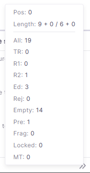 Expanded look showing all the separate components of the status bar.