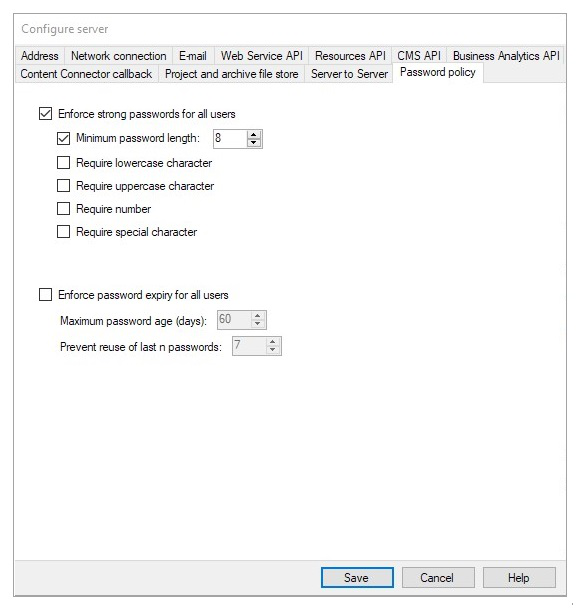 mot de passe et sa fenêtre de configuration de date d’expiration