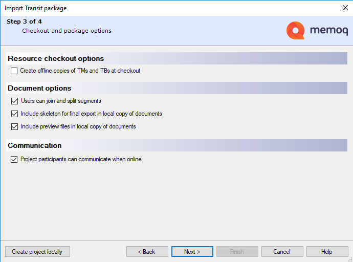 importer un package Transit en ligne 3