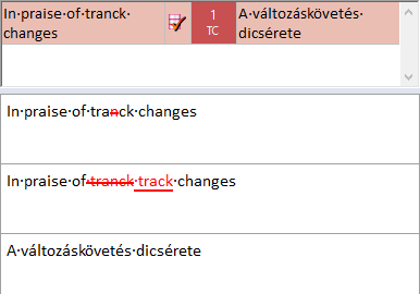 Exemples de correspondances avant suivi des modifications.