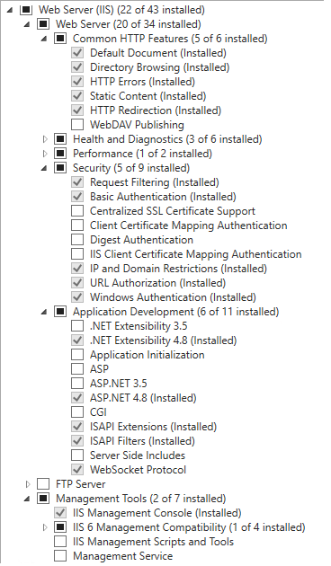 deptool-mqweb-prereq-iis