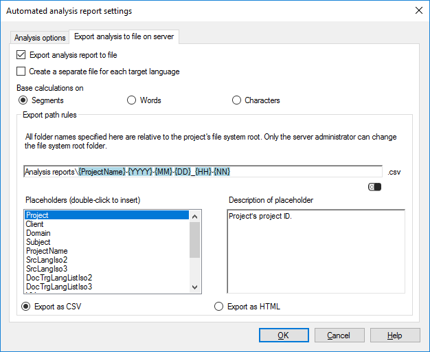 export-analysis-file-on-server