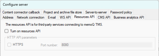Resources API window not active
