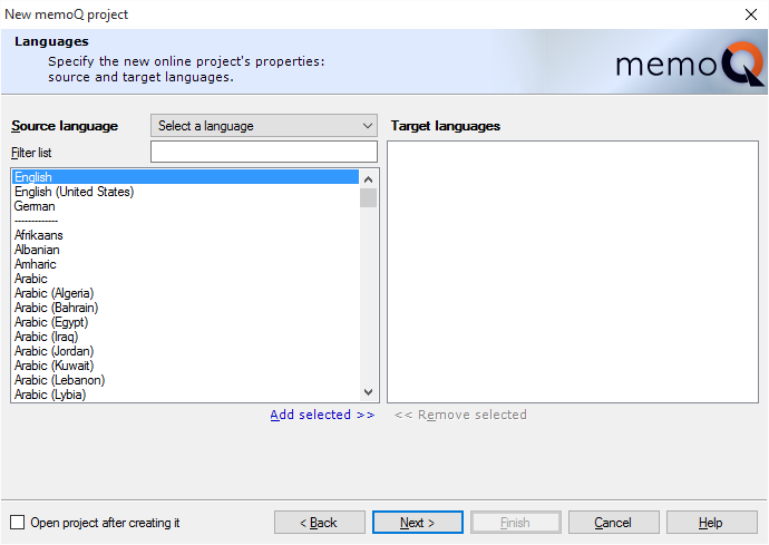 create_new_online_project_2_languages