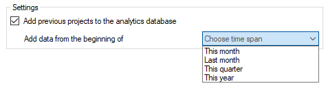 database time span configuration section