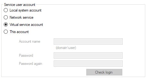  service user account configuration section