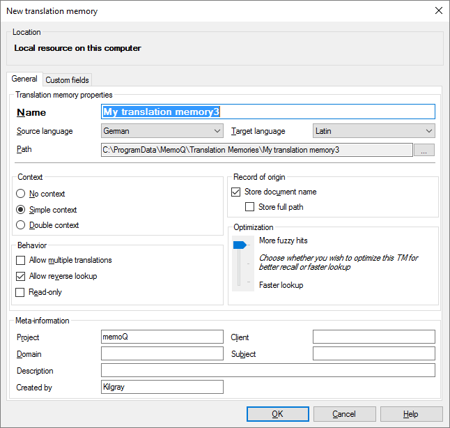 new-translation-memory-local