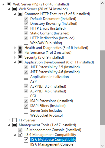 deptool-mqweb-prereq-iis