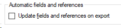 The Automatic fields and references section in the desktop app's docx filter