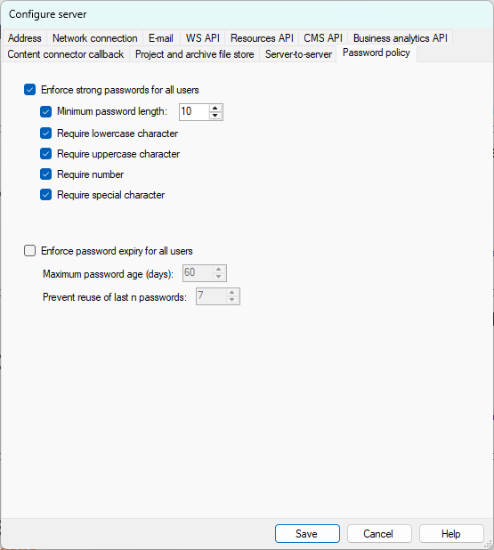mot de passe et sa fenêtre de configuration de date d’expiration