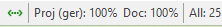 The beginning of the status bar.